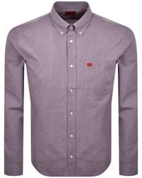 HUGO - Long Sleeved Evito Shirt Dark - Lyst