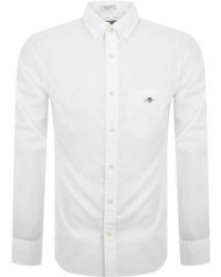 GANT - Poplin Long Sleeved Shirt - Lyst