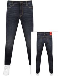 HUGO - 708 Slim Fit Dark Wash Jeans - Lyst
