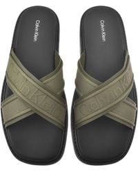 Calvin Klein - Moulded Cross Sandals Lichen - Lyst