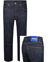 HUGO - Straight Fit Jonah Dark Wash Jeans - Lyst