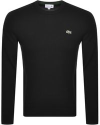 lacoste black crew neck jumper