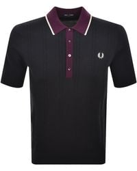 Fred Perry - Cable Knit Polo Shirt - Lyst