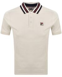 Fila - Fila Achille Heritage Tape Polo T Shirt Off - Lyst
