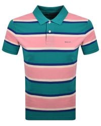 GANT - Multistripe Polo T Shirt - Lyst