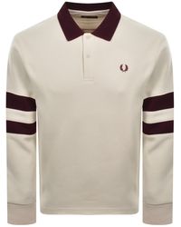 Fred Perry - Tipped Sleeve Collared Sweatshirt - Lyst