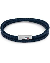 Tommy Hilfiger - Leather Double Wrap Bracelet - Lyst