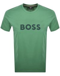 BOSS BUSINESS - Boss Beachwear Logo T Shirt Open - Lyst