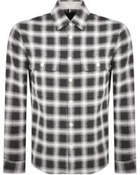 BOSS BUSINESS - Check Overshirt With Curved Hem - Lyst