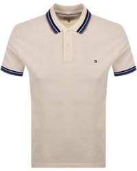 Tommy Hilfiger - Contrast Collar Polo T Shirt Ivory - Lyst