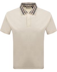 Aquascutum - Club Check Collar Polo T Shirt - Lyst