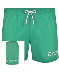 EA7 - Emporio Armani Logo Swim Shorts - Lyst