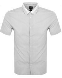Armani Exchange - Short Sleeved Stripe Shirt - Lyst