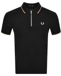 Fred Perry - Quarter Zip Polo T Shirt - Lyst