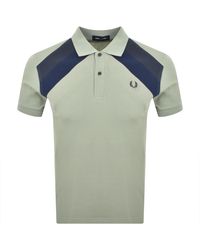 Fred Perry - Striped Panel Polo T Shirt - Lyst