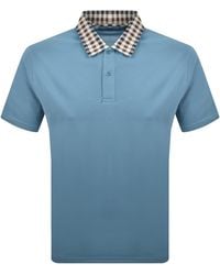 Aquascutum - Club Check Collar Polo T Shirt - Lyst