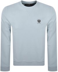 Belstaff - Crew Neck Sweatshirt Sky - Lyst