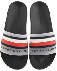 navy tommy hilfiger sliders