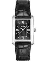 BOSS BUSINESS - Boss Principle Dress Leather Watch - Lyst