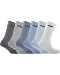 Lacoste - 6 Pack Ribbed Crew Socks - Lyst