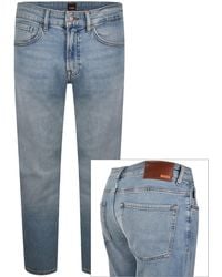 BOSS - Boss Re Maine Regular Fit Light Wash Jeans - Lyst