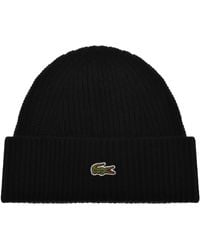 Lacoste - Knitted Wool Beanie - Lyst