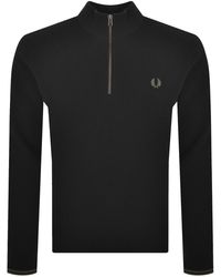 Fred Perry - Half Zip Waffle Knit Jumper - Lyst