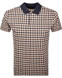 Aquascutum - Check Polo T Shirt - Lyst