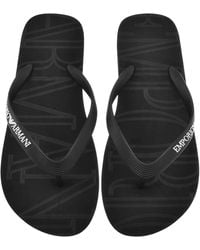 Armani - Emporio Logo Flip Flops - Lyst
