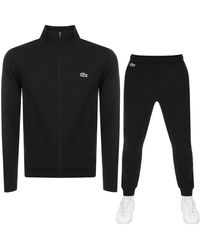 lacoste sport tracksuit black