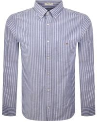GANT - Long Sleeved Oxford Stripe Shirt - Lyst
