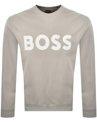 BOSS - Boss We Basic Crew Neck Sweatshirt Open - Lyst