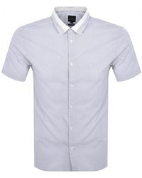 Armani Exchange - Short Sleeved Stripe Shirt - Lyst