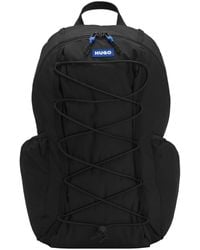 HUGO - Backpack With Logo Patch Recycled Polyester Backpacks - Lyst