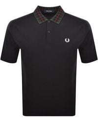 Fred Perry - Tartan Collar Polo T Shirt - Lyst