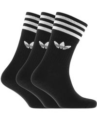 adidas Originals Three Pack Solid Crew Socks - Black