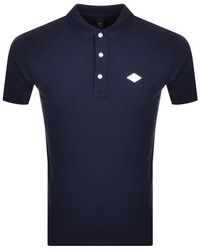Replay Short Sleeved Logo Polo T Shirt - Blue