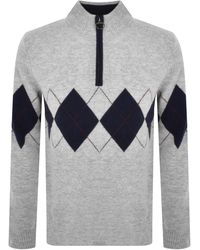 Barbour - Hartfield Half Zip Knit Jumper - Lyst
