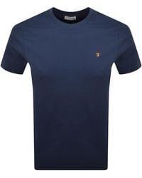 Farah - Farah Danny Regular Fit T Shirt Aegean - Lyst