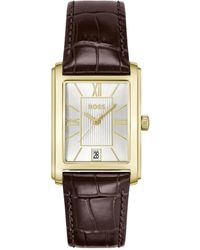 BOSS BUSINESS - Boss Principle Dress Leather Watch - Lyst