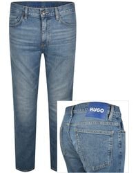 HUGO - Slim Fit Ash Mid Wash Jeans - Lyst
