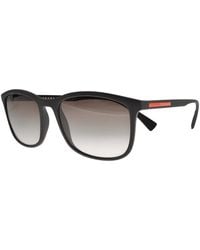 Prada 01ts Rectangle Men's Sunglasses - Black