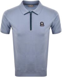 Sandbanks - Stripe Knitted Quarter Zip Polo - Lyst