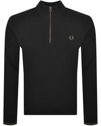 Fred Perry - Half Zip Waffle Knit Jumper - Lyst