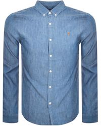 Farah - Brewer Denim Long Sleeve Shirt - Lyst