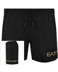 EA7 - Emporio Armani Logo Swim Shorts - Lyst
