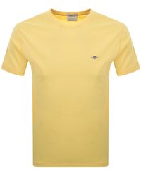 GANT - Regular Fit Shield T Shirt Banana - Lyst