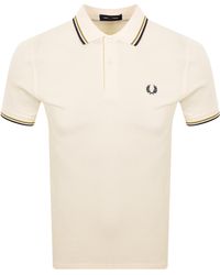 Fred Perry - Twin Tipped Polo T Shirt Ecru - Lyst