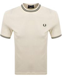 Fred Perry - Ribbed Jersey T Shirt - Lyst