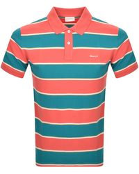 GANT - Stripe Pique Polo T Shirt - Lyst